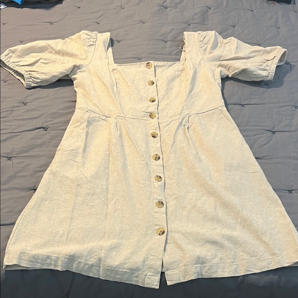 Old Navy khaki color linen blend dress